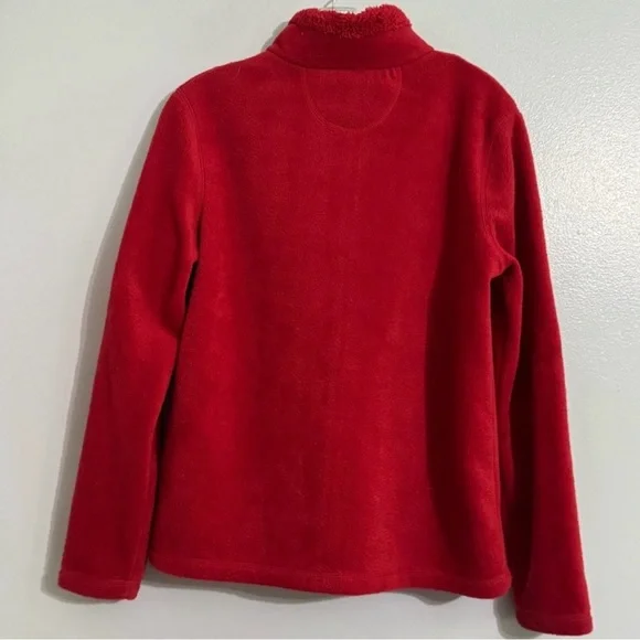 Croft & Barrow Red Fleece Zip Up Jacket - Picture 2 of 2